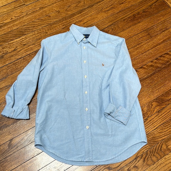 Like NEW Ralph Lauren Boys' Chambray Button-Down Shirt. Size L / 14/16 - Picture 2 of 7